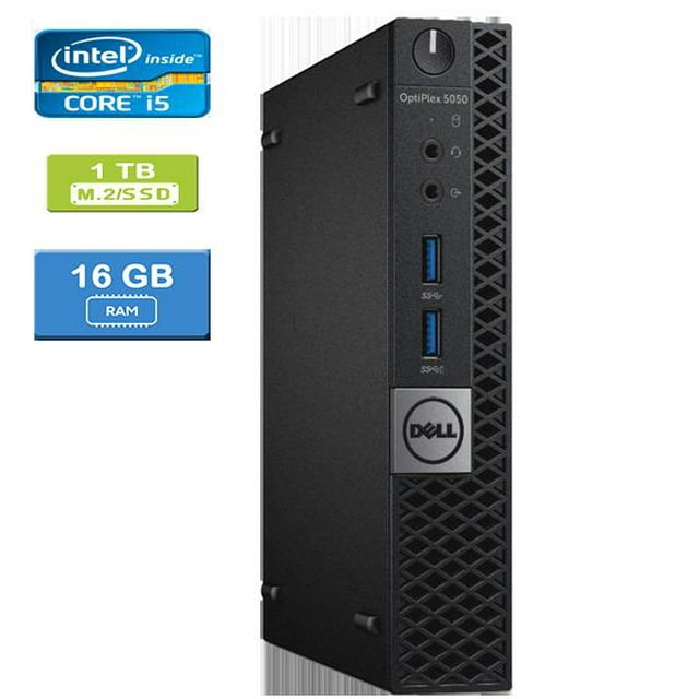 Remis à Neuf : DELL 5050 MICRO Intel Core i5-7600T 2.80 GHz, 16 Go, M.2/1 To SSD, Win 10 Pro