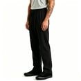 thumbnail image 4 of LEAVINGSUO Baggy Sweatpants Wide Leg Pants for Men Fleece-lined Straight Pants Winter Solid Color Loose Sports Casual Pants Black S, 4 of 5