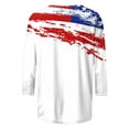 thumbnail image 6 of Meichang American Flag Shirt Women 4th of July Red White and Blue Graphic T Shirts 3/4 Sleeve Loose Fit Crew Neck T-Shirts Patriotic Independence Day Clothes, 6 of 6