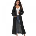 thumbnail image 3 of Cardigan Décontracté à Manches Longues Fendu Ouvert Cardigan Long en Tricot Manteau avec Poches Hauts, 3 of 10