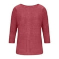 thumbnail image 5 of UTSJKR Women's 3/4 Sleeve Crewneck T-Shirt Valentines Day Heart Print Fleece Ribbed Printed Casual Pullover Red S, 5 of 5