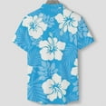 thumbnail image 5 of Mens Hawaiian Shirt Stylish Floral Pattern Short Sleeves Button Down Shirts Tropical Vacation Casual Tees Tops, 5 of 5
