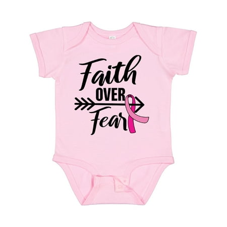 

Inktastic Breast Cancer Awareness Faith over Fear with Pink Ribbon and Arrow Gift Baby Girl Bodysuit