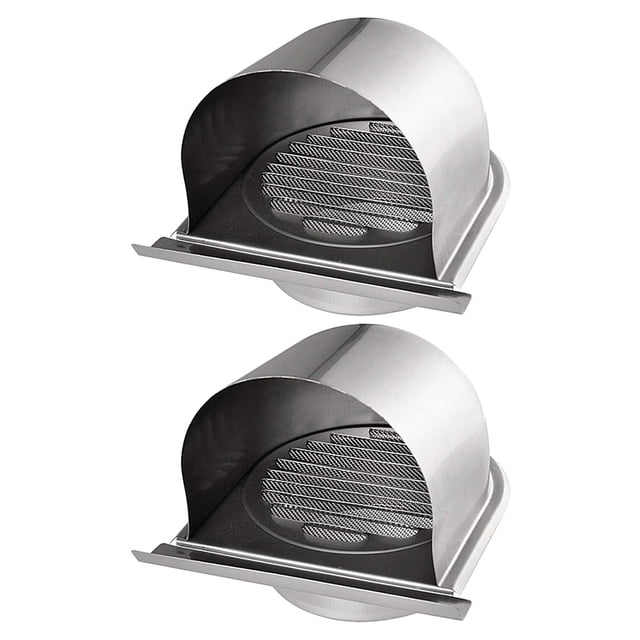 2 Pcs Capuchon de Ventilation en Acier Inoxydable pour Cheminée Capot Imperméable Couvertures de Ventilation Murales Extérieures Cuisine