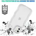 thumbnail image 2 of Phone Case for iPhone 12 6.1 inches, Soft Transparent TPU Wavy Edges Precise Camera Protection Shockproof Phone Covers for Women Men Boy Girls(White), 2 of 11