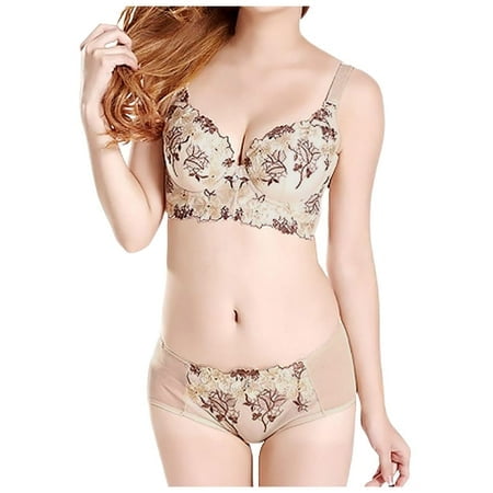 Women's Embroidered Adjustable Push up Bra Set Bras Sets for Women Bras Sets Plus Size Bras Sets for Women Plus Size Blue with Matching Robe Bras Sets for Women Plus Size with Robe Gray 36