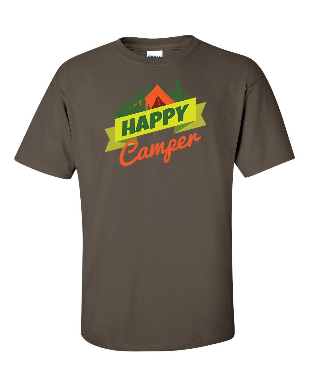 Men's Happy Camper Short Sleeve T-shirt-Olive-Small - Walmart.com