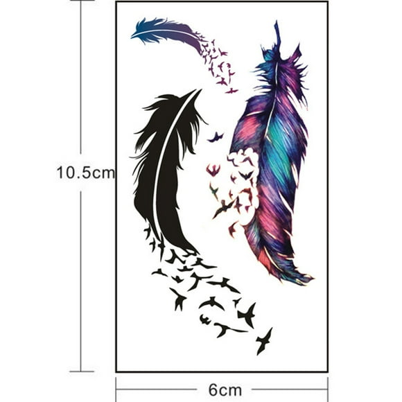 Flying Bird Feather Body Art Tattoo DIY Art Sticker DIY Men Women Arm Neck Fake Temporary Sticker