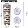 thumbnail image 3 of Pioneer Flower Floral Print Pattern 20oz Skinny Tumbler with Straw & Lid, Double Wall Vacuum Insulated Cup, Leak-Proof, Cup Holder Friendly, Hot 6H Cold 12H, 3 of 6
