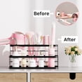 thumbnail image 5 of YIGII Hair Tool Organizer Countertop Hair Dryer Holder Basket Wall Mounted Makeup Brush Holder Hair Straightener/Styling Tools Storage-Black, 5 of 6