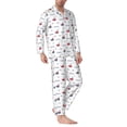 thumbnail image 2 of Lsque Colored Sail Boats Pattern Long Sleeve Pajama Set for Men - Soft 2-Piece Sleepwear and Loungewear Set with Pockets, Comfy Nightwear-Medium, 2 of 7