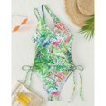 thumbnail image 3 of Vedolay Womens Swimsuits Women's One Piece Polka Dot Body Shaping Ruffled Hem Swimdress,Green L, 3 of 5
