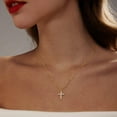 thumbnail image 7 of CROPD Layered Necklaces for Women Gold Plated 14K Dainty Cross Chain Trendy Pearl Choker Satellite Charm Small Crucifix Pendant Gold Necklace Stack Non Tarnish Hypoallergenic Delicate Gift for Women, 7 of 7