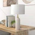 thumbnail image 3 of Evelyn&Zoe Ramona 22" Modern Ceramic Table Lamp with White Drum Fabric Shade, 3 of 5