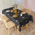 thumbnail image 4 of Black White Cat Snake Book Moon Star Pattern Rectangle Tablecloth 60"x102",Waterproof Polyester Rectangle Table Cloth, Wipeable Spillproof Polyester Tablecloth for Dining, Camping, Indoor and Outdoor, 4 of 6