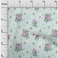 thumbnail image 1 of oneOone Organic Cotton Poplin Twill Fabric Watercolor Leaves & Peony Floral Print Fabric By The Yard 42 Inch Wide, 1 of 4