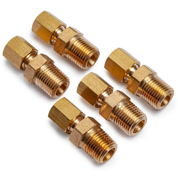 LTWFITTING Brass 1/8" OD x 1/8" Male NPT Compression Connector Fitting(Pack of 5)