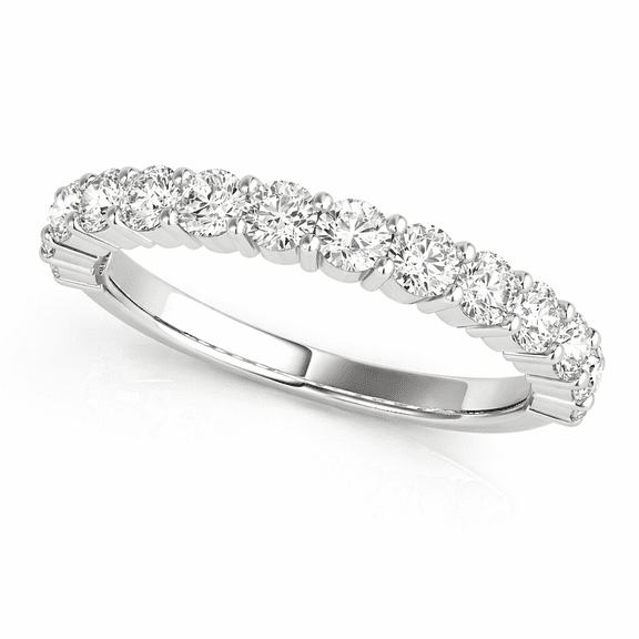 0.10 CT Sparkling Diamond White Gold Band – 14K Solid Gold Anniversary Ring