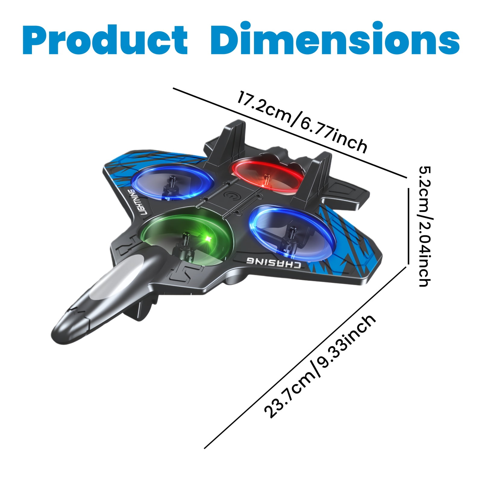 Foam Remote Control Airplane for Ages 14+, RC Fighter Jet with LED Lights, 360° Flip Stunt Roll, Durable EPP Plane Gift for Teens & Adults