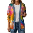 thumbnail image 4 of Zefriona Womens Printed Long Sleeve Jacket Casual Button Down Lightweight Layering Jean Coat Multicolor Size L, 4 of 4