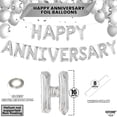thumbnail image 4 of KatchOn, Silver Happy Anniversary Balloons Letters - 16 Inch | Happy Anniversary Banner for Happy Anniversary Decorations | Silver Happy Anniversary Backdrop | Silver Happy Anniversary Balloon Banner, 4 of 4