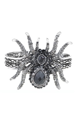Silvery Metal Spider Bangle Bracelet Halloween