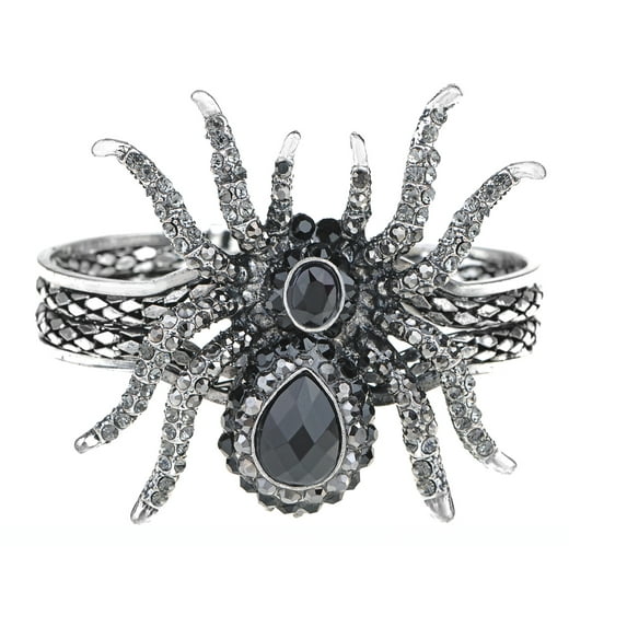 Silvery Metal Spider Bangle Bracelet Halloween
