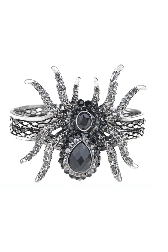 Silvery Metal Spider Bangle Bracelet Halloween