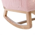 thumbnail image 7 of Rocking Chair for Nursery, Modern Upholstered Rocker Chair with High Back and Side Storage Pocket, Comfy Leisure Accent Armchair for Bedroom, Living Room and Balcony, Pink, 7 of 7