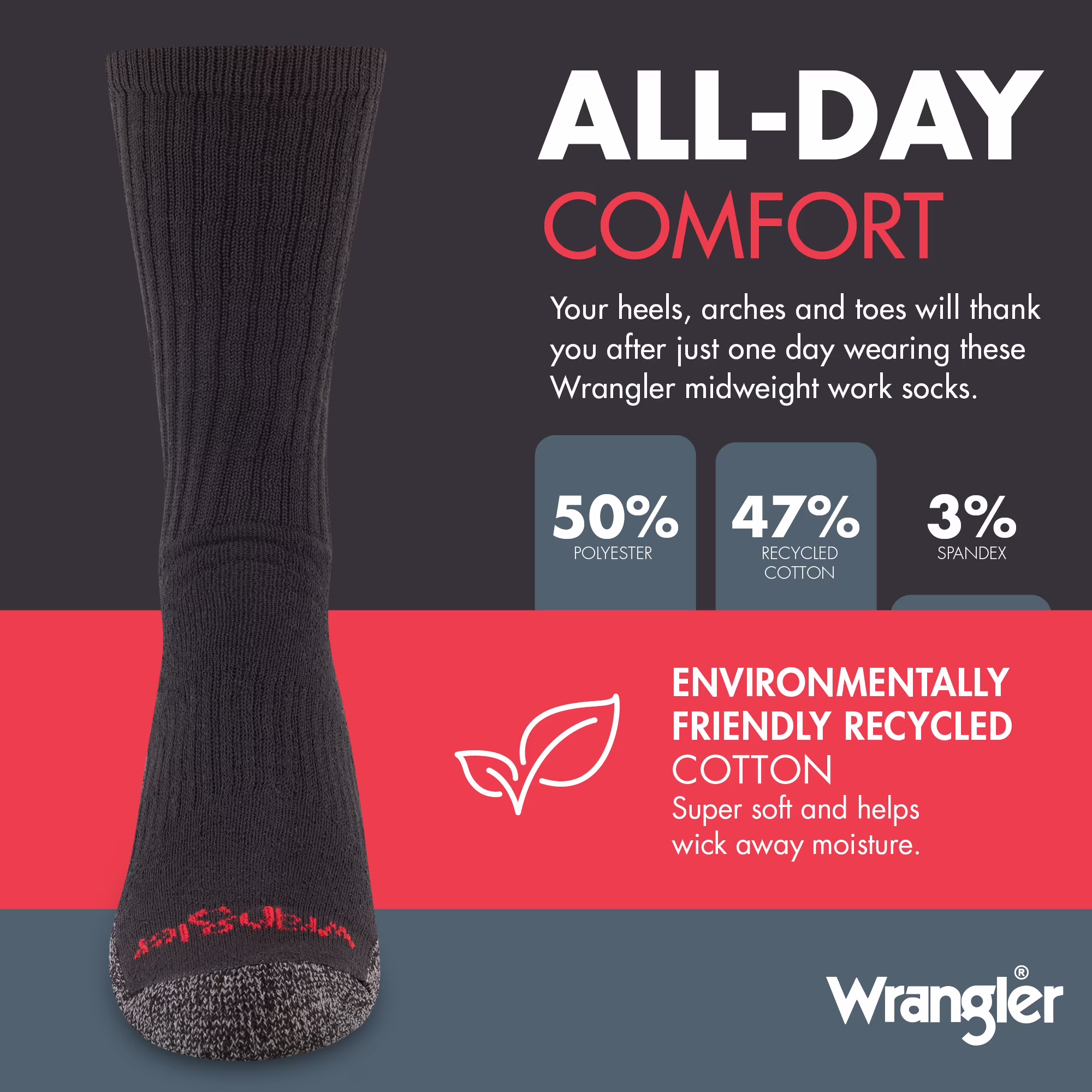 Wrangler Men's Cushion Crew Socks, 6-Pack photo 5