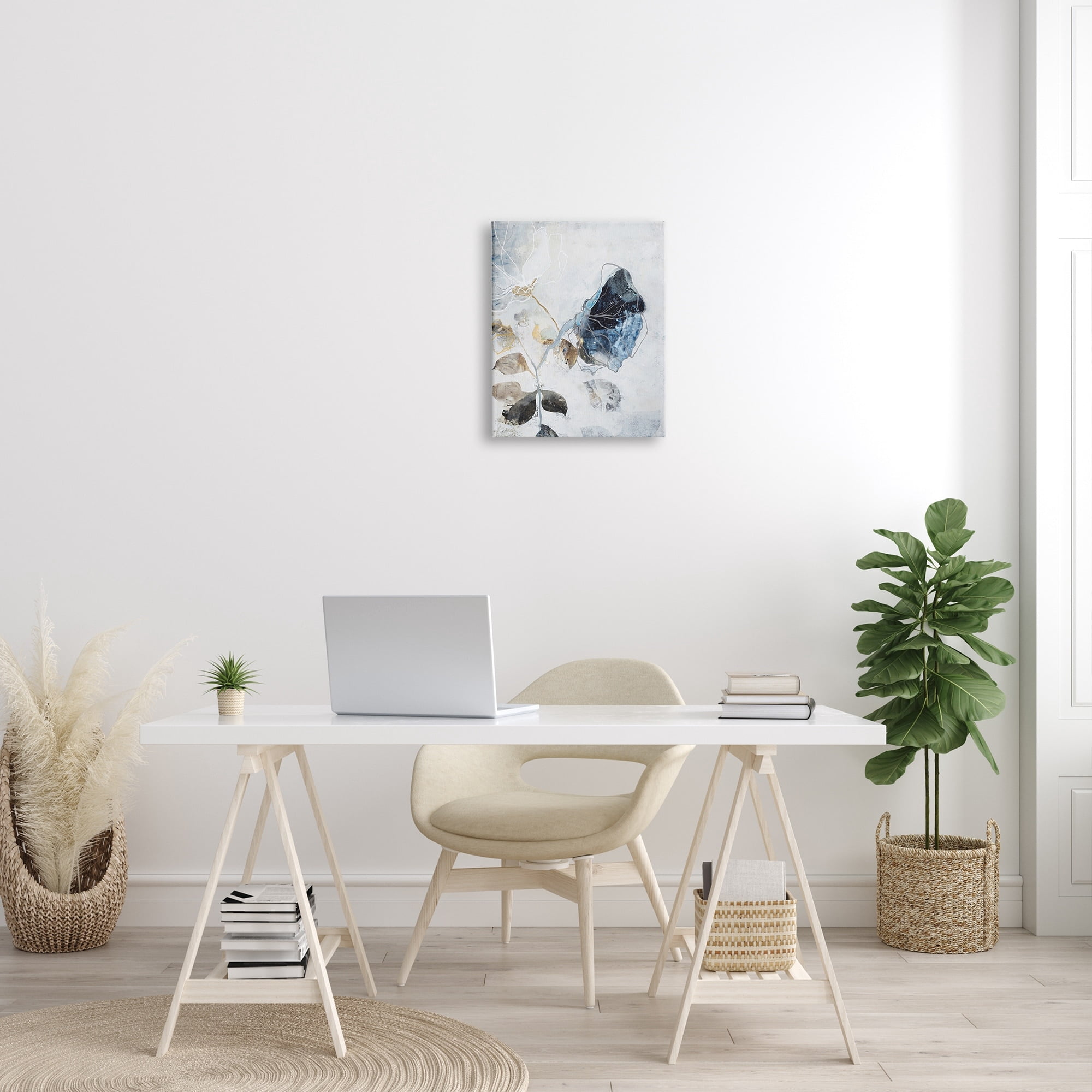 Stupell Industries Wilting Flower Abstract Still Life Modern Blue Flower, 30 x 40, Design by Design Fabrikken
