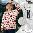 thumbnail image 6 of Uorisanigo Girls Half Zip Collar Sweatshirts Soft School Heart Ladybug Quarter Zipper Cropped Sweatshirt Oversized Long Sleeve Workout Shirts Fit Vacation Shopping Exercise Wear, 6 of 7