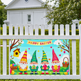 thumbnail image 5 of Colorful Easter Gnome Themed Background Happy Easter Banner Party Decorations Easter Celebration Family Gathering Photography Props, 5 of 7