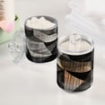 thumbnail image 5 of 2 Pack Qtip Holder Dispenser Modern Geometric Sketch Art Clear Plastic Storage Apothecary Jars for Cotton Swabs Balls Pads Floss, 5 of 7