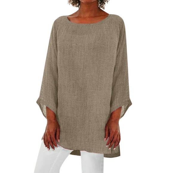 My Items Shirts for Women Women's Long Sleeve Shirts Womens Casual Long Sleeve Tunic Tops Crew Neck Shirt Blouses S