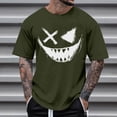 thumbnail image 1 of Blusas y camisas de manga corta con cuello redondo para hombre, blusas casuales de verano a la moda con cuello redondo y estampado para hombre., 1 of 4