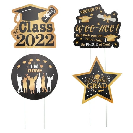 

HOMEMAXS 4pcs Garden Yard School Lawn Stick Toppers Graduation Toppers Graduation Supplies