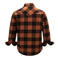 thumbnail image 2 of COEVALS CLUB Men's Flannel Western Pearl Snap Corduroy Lined Plaid Work Long Sleeve Shirts 12 Brown Black Medium, 2 of 7