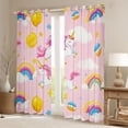 thumbnail image 2 of Feelyou Cartoon Unicorn Kids Blackout Curtains Set of 2 (52x84 Each), Cute Planet Stars Window Curtains, Rainbow Cloud Galaxy Curtains and Drapes, Living Room Curtains Decor, 2 of 6