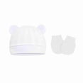 thumbnail image 1 of Newborn Baby Hats and Mittens Set Solid Color Cotton Caps Gloves for Baby Boys and Girls, Hospital Hat, 1 of 5