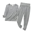 thumbnail image 2 of Two Piece Outfits,Girls 2-Piece Long Sleeve Pajama Set Toddler Sleepwear Soft Jammies For Nighttime And Lounging Comfortable Basic Outfit,Toddler Girl Outfits,Grey,6-7 Years, 2 of 9