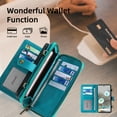 thumbnail image 3 of Dteck for Google Pixel 7 Pro Wallet Phone case, PU Leather Multi-Function Detachable 2 in 1 Magnetic Card Holder Kickstand Zipper Shoulder Strap Purse Cover, Blue, 3 of 8
