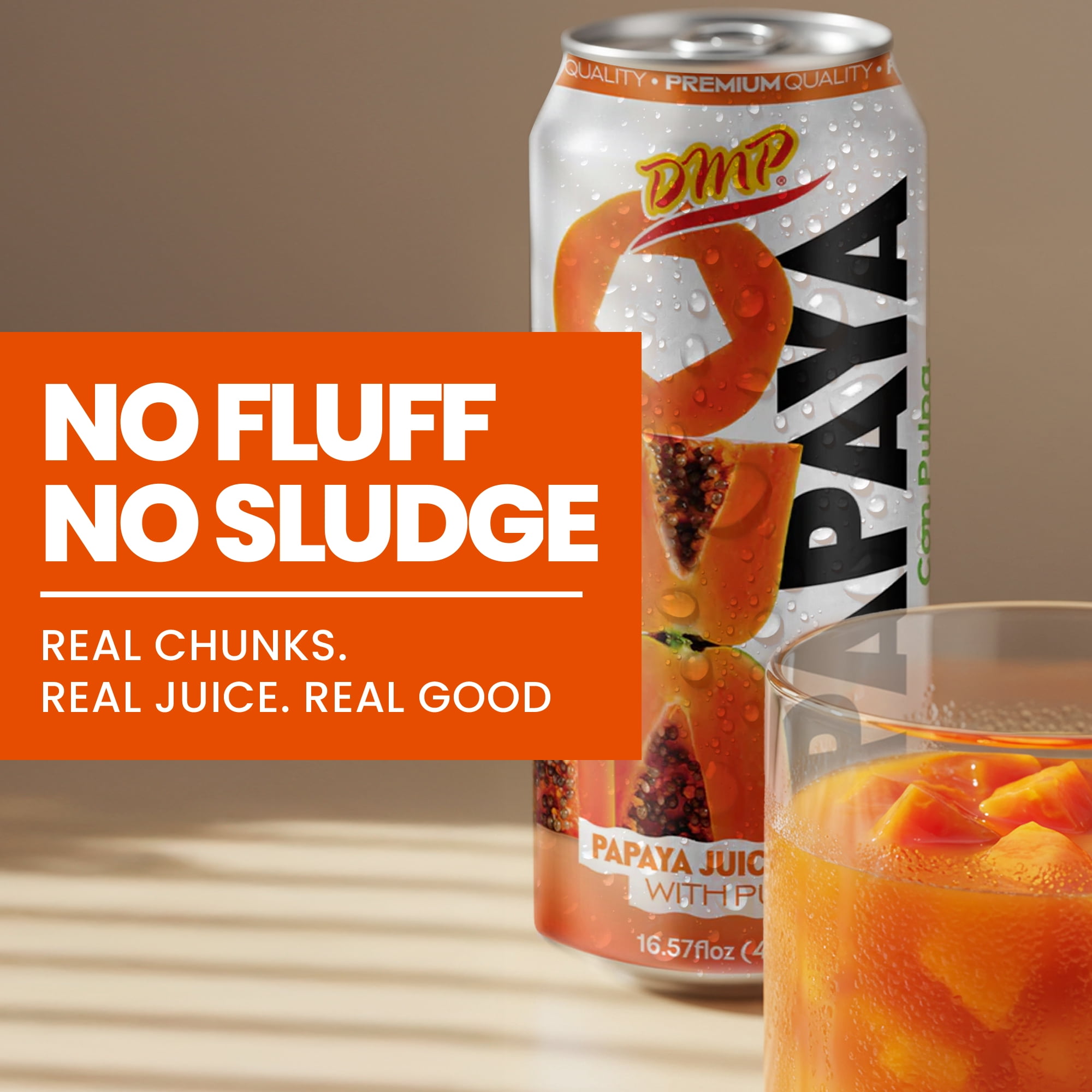 De Mi Pais Papaya Juice with Pulp & Fruit Chunks,Canned Juice 16.57 Fl Oz, 12-Pack