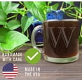 thumbnail image 4 of Spotted Dog Company Etched Monogram 12oz Clear Glass Coffee Mug (Letter W), A-Z Customized Coffee Gifts for Coffee Lovers, Custom Engraved Gifts for Women Her, Personalized Gift for Men, Initial, 4 of 6