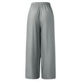 thumbnail image 4 of Womens Solid Casual Drawstring Loose Elastic Waist Beach Leg Palazzo Pants Trousers With Pockets Women Short Pants Casual Windbreaker Pants Women Formal Short Pants for Women Women's Pants Casual Tall, 4 of 5