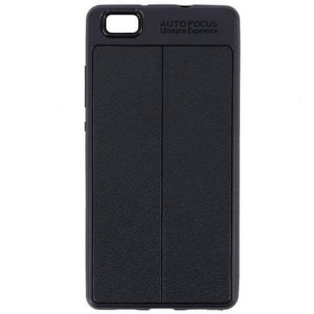 A black TPU lychee scratch proof mobile phone protective sleeve is suitable for HUAWEI P8 Lite 14.3x7.1x0.8cm