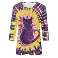 thumbnail image 5 of CYMMPU Tunic Tops Round Neck Blouses for Women Dressy Casual Summer Trendy Shirts Tie Dye Loose Fit 3/4 Sleeve Spring Tops Ombre T-Shirts Multicolor XXXL, 5 of 5