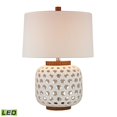 thumbnail image 1 of ElkGroup International D346-LED Woven Ceramic LED Table Lamp in White And Wood Tone, 1 of 1