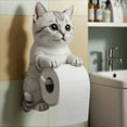 thumbnail image 3 of CARRFA Funny 3D Cat Toilet Roll Holder, Creative Cat Sculpture Paper Holder, Decorative Towel & Tissue Wall Mount for Bathroom Kitchen Decor Gifts for Cat Lovers, 3 of 10