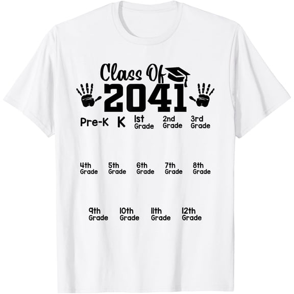 Class of 2041 Grow with Me Handprint T Shirt All Size S-5XL